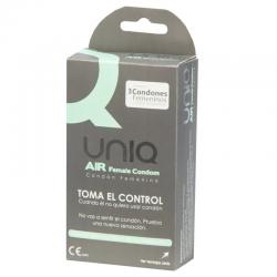 Uniq air preservativo femenino sin latex 3 unidades