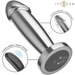 Intense - plug anal 10 vibraciones metal en forma de dildo con control remoto s Intense - plug anal 10 vibraciones metal en forma de dildo con control remoto s