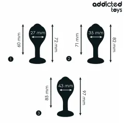 Addicted toys - set de 3 plug silicona anal con joya Addicted toys - set de 3 plug silicona anal con joya