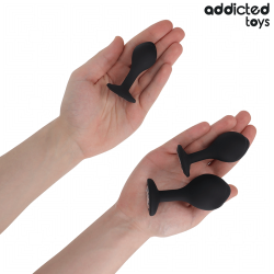Addicted toys - set de 3 plug silicona anal con joya