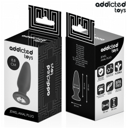 Addicted toys - plug anal con joya silicona talla s 8,8 cm