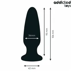 Addicted toys - plug anal con joya silicona talla m 10,4 cm