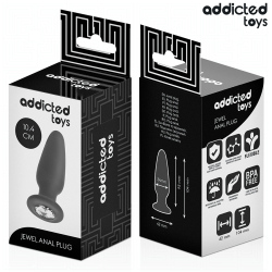 Addicted toys - plug anal con joya silicona talla m 10,4 cm