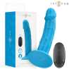 Vibrador realista Intense Phoebe azul con mando, caja y producto
