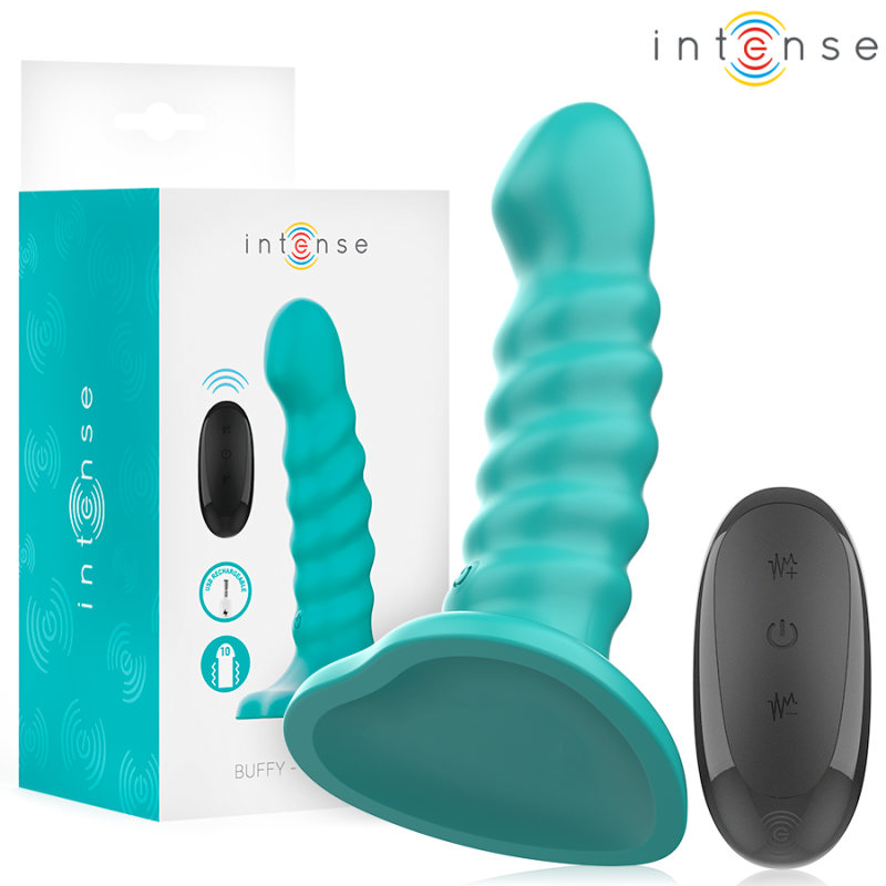 Intense - buffy vibrador talla s diseño en espiral 10 vibraciones azul control remoto Intense - buffy vibrador talla s diseño en espiral 10 vibraciones azul control remoto
