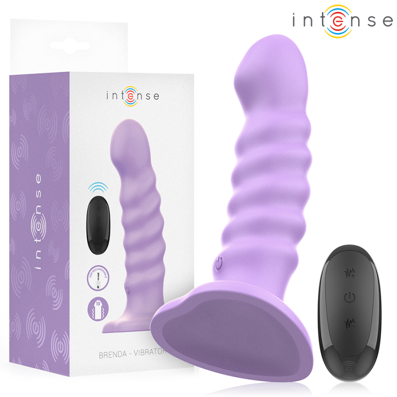 Intense - brenda vibrador talla m diseño en espiral 10 vibraciones morado control remoto - - 1