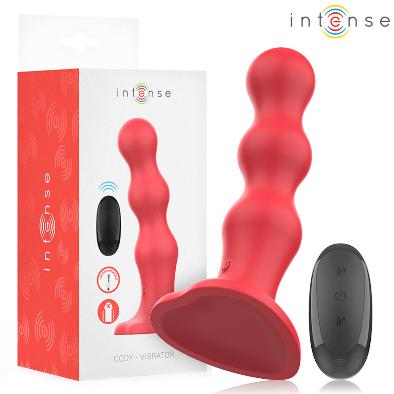 Intense - cody vibrador con ventosa rojo control remoto Intense - cody vibrador con ventosa rojo control remoto