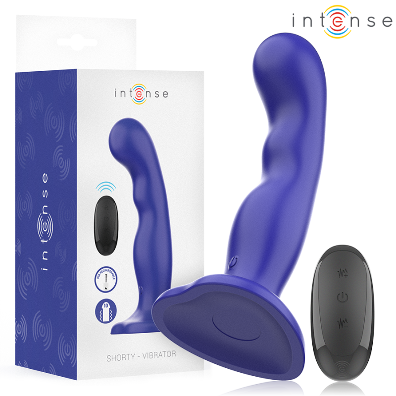 Intense - shorty vibrador con ventosa azul control remoto Intense - shorty vibrador con ventosa azul control remoto