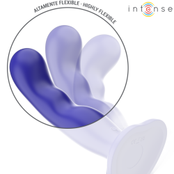 Intense - shorty vibrador con ventosa azul control remoto