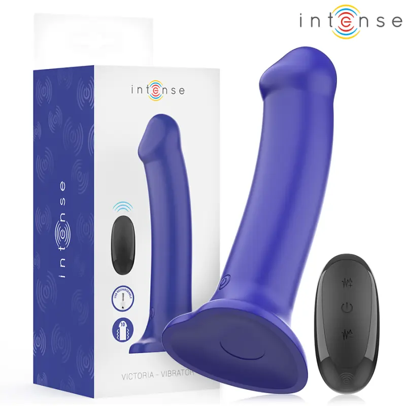 Intense - victoria vibrador con ventosa 10 vibraciones azul oscuro control remoto Intense - victoria vibrador con ventosa 10 vibraciones azul oscuro control remoto