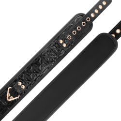 Begme - black edition collar cuero vegano con forro de neopreno