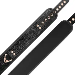 Begme - black edition collar cuero vegano con forro de neopreno