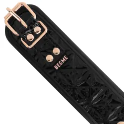 Begme - black edition collar cuero vegano con forro de neopreno