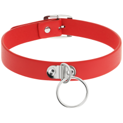 Coquette chic desire - collar cuero vegano rojo accesorio woman fetish