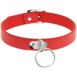 Coquette chic desire - collar cuero vegano rojo accesorio woman fetish