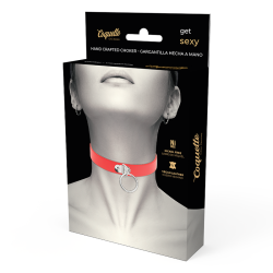 Coquette chic desire - collar cuero vegano rojo accesorio woman fetish