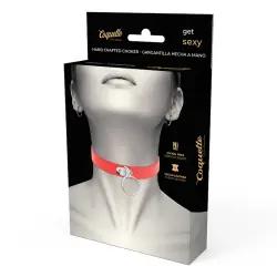 Coquette chic desire - collar cuero vegano rojo accesorio woman fetish