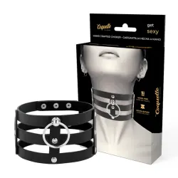 Coquette chic desire - choker cuero vegano estilo fetish