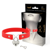Coquette collar cuero vegano rojo con corazón con llave - 2