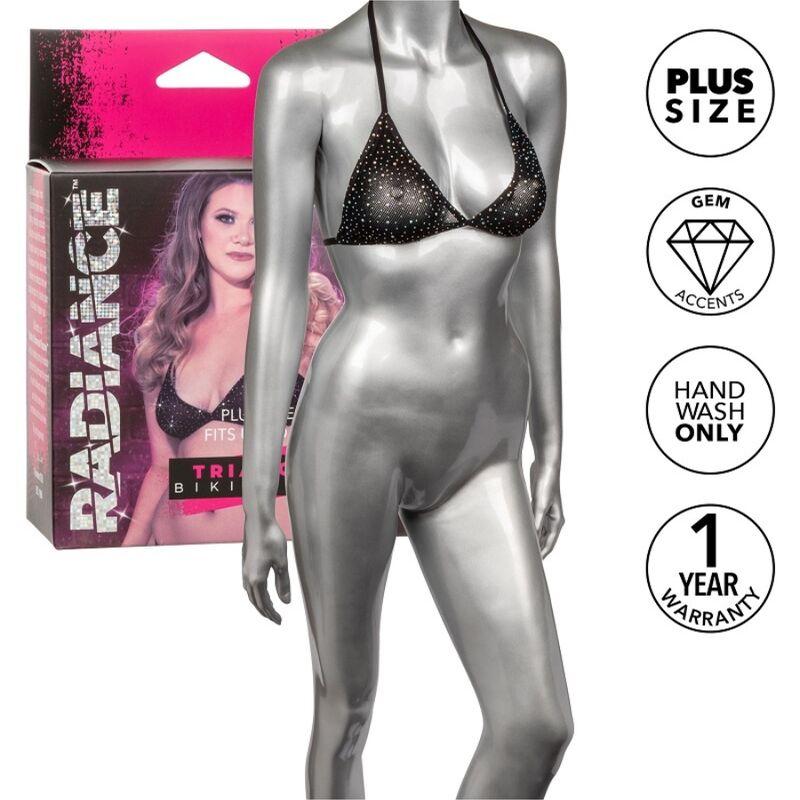 Calexotics - radiance top de bikini triangular pedrería talla grande