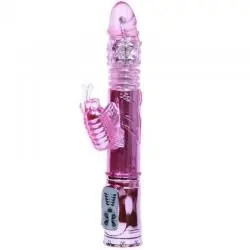 Vibrador recargable con rotacion y estimulador throbbing butterfly