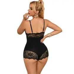 Subblime - teddy detalle encaje floral negro l/xl