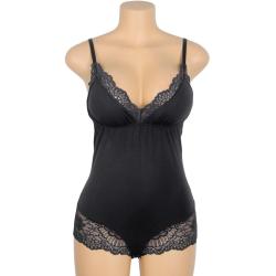 Subblime - teddy detalle encaje floral negro l/xl