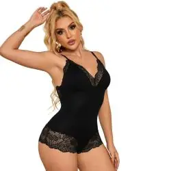 Subblime - teddy detalle encaje floral negro s/m
