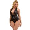Body de Encaje Negro con Lazos Subblime L/XL, con otra modelo, de frente