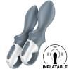 Satisfyer Air Pump Booty 1 gris mostrando dos niveles de inflado