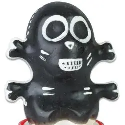 Condomerie - preservativo decorativo pintado a mano calavera negra modelo 1