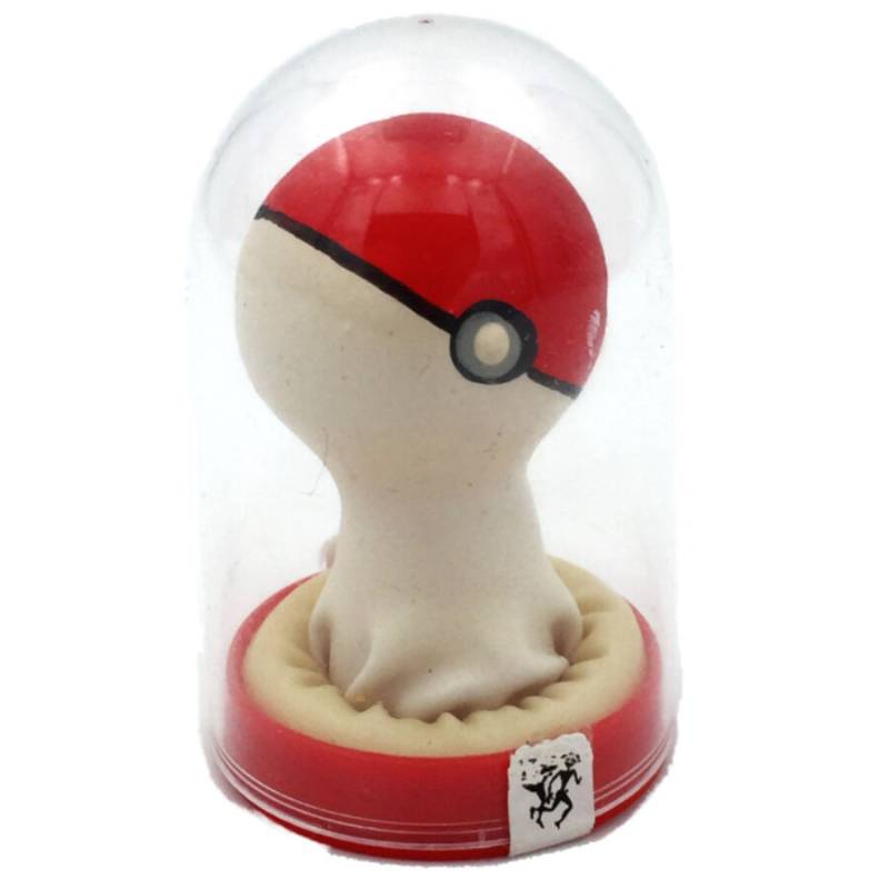 Condomerie - preservativo decorativo pokebola rojo-blanco pintado a mano - - 1