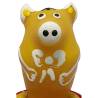 Condomerie - preservativo decorativo cerdo sentado amarillo pintado a mano - 1