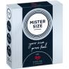 Caja de 3 preservativos Mister Size 60 mm (XL) de frente