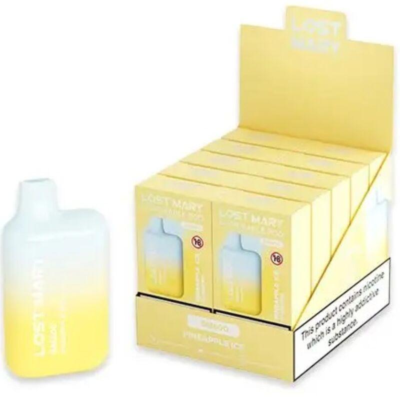 Lost mary - (pack profesional expositor - 10 unidades) bm600 vaper nicotina 2% desechable sabor piña helada Lost mary - (pack profesional expositor - 10 unidades) bm600 vaper nicotina 2% desechable sabor piña helada