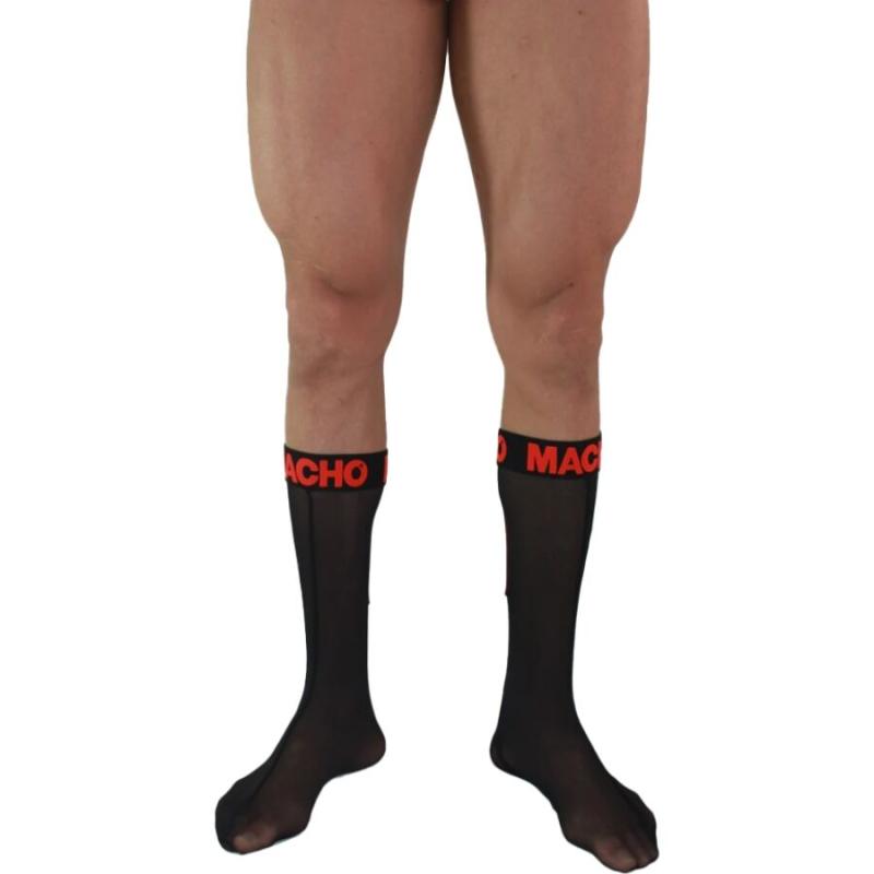 Macho - calcetines finos negro/rojo talla única Macho - calcetines finos negro/rojo talla única