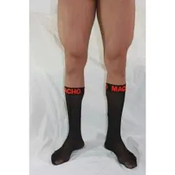 Macho - calcetines finos negro/rojo talla única