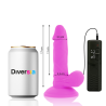 Diversia 17 cm lila, medidas comparadas con una lata