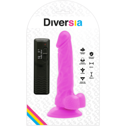 Diversia - dildo realístico flexible con vibración lila 18 cm -o- 4 cm