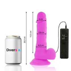 Diversia - dildo realístico flexible con vibración lila 20.5 cm -o- 4.2 cm
