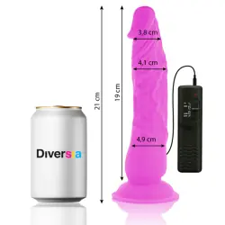 Diversia - dildo realístico flexible con vibración lila 21 cm -o- 4.9 cm