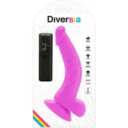 Diversia - dildo realístico flexible con vibración lila 21.5 cm -o- 4.5 cm