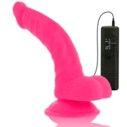 Diversia - dildo realístico flexible con vibración rosa 21.5 cm -o- 4.5 cm