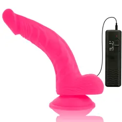 Diversia - dildo realístico flexible con vibración rosa 21.5 cm -o- 4.5 cm