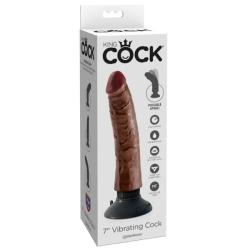King cock - dildo vibrador marrón 17.78 cm