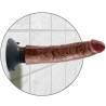 King Cock Vibrating Cock marrón pegado a la pared