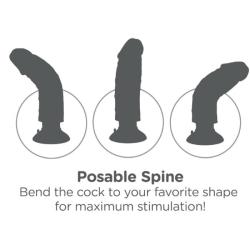 King cock - dildo vibrador marrón 17.78 cm