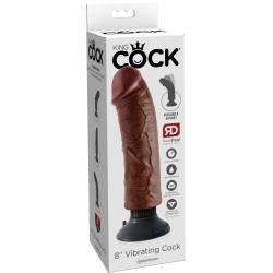 King cock - dildo vibrador marrón 20.32 cm