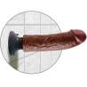 King Cock Vibrador Realista de 8" marrón fijado con ventosa a la pared