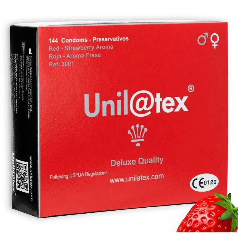 Unilatex preservativos rojos/fresa 144 uds Unilatex preservativos rojos/fresa 144 uds